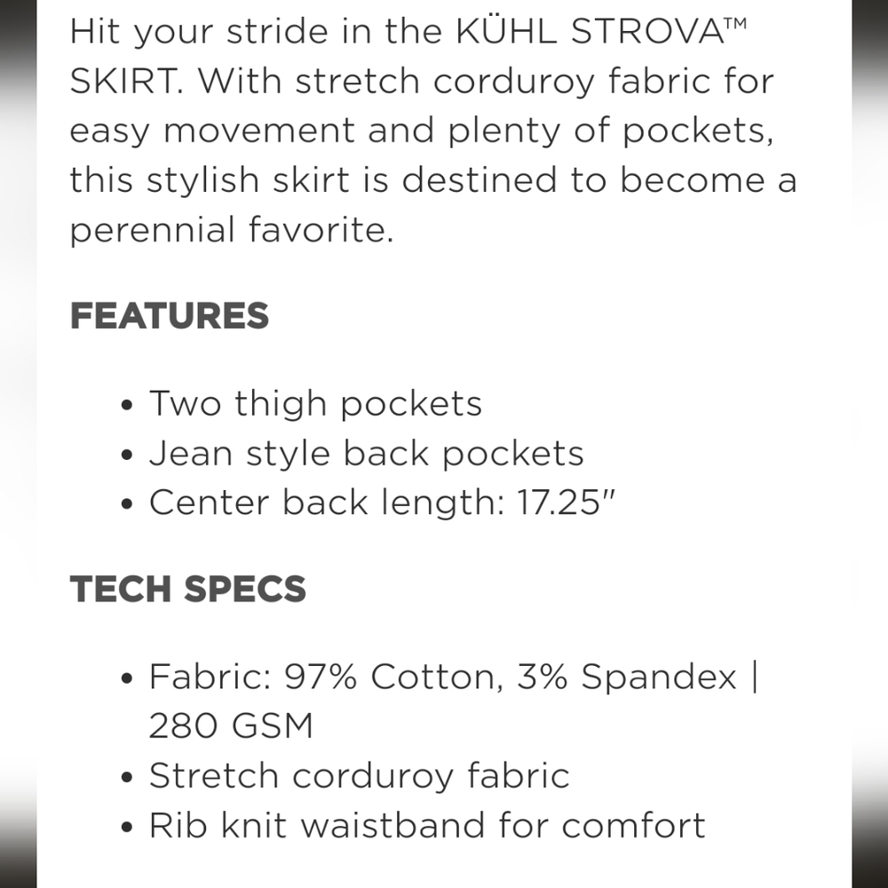 KÜHL Strova Skirt in Carbon, sz 8 - Picture 13 of 13